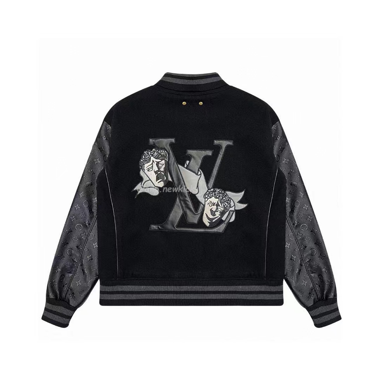 Louis Vuitton Dark Clown Reversible Men Panel Leather Baseball Jersey (2) - www.newkick.vip